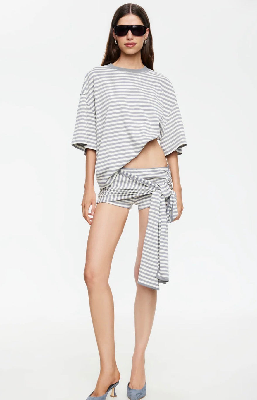 Lioness Bloom Skort - Ash Stripe