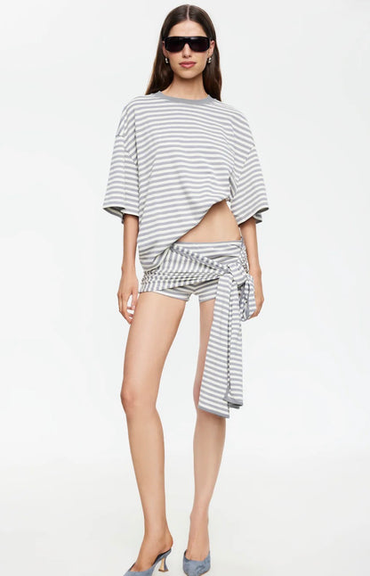 Lioness Bloom Skort - Ash Stripe