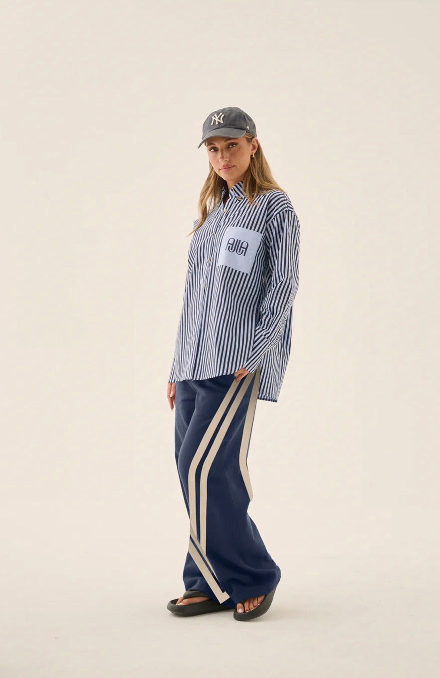 AJJA Shirt Navy Blue Stripe - Araminta James