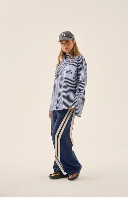 AJJA Shirt Navy Blue Stripe - Araminta James