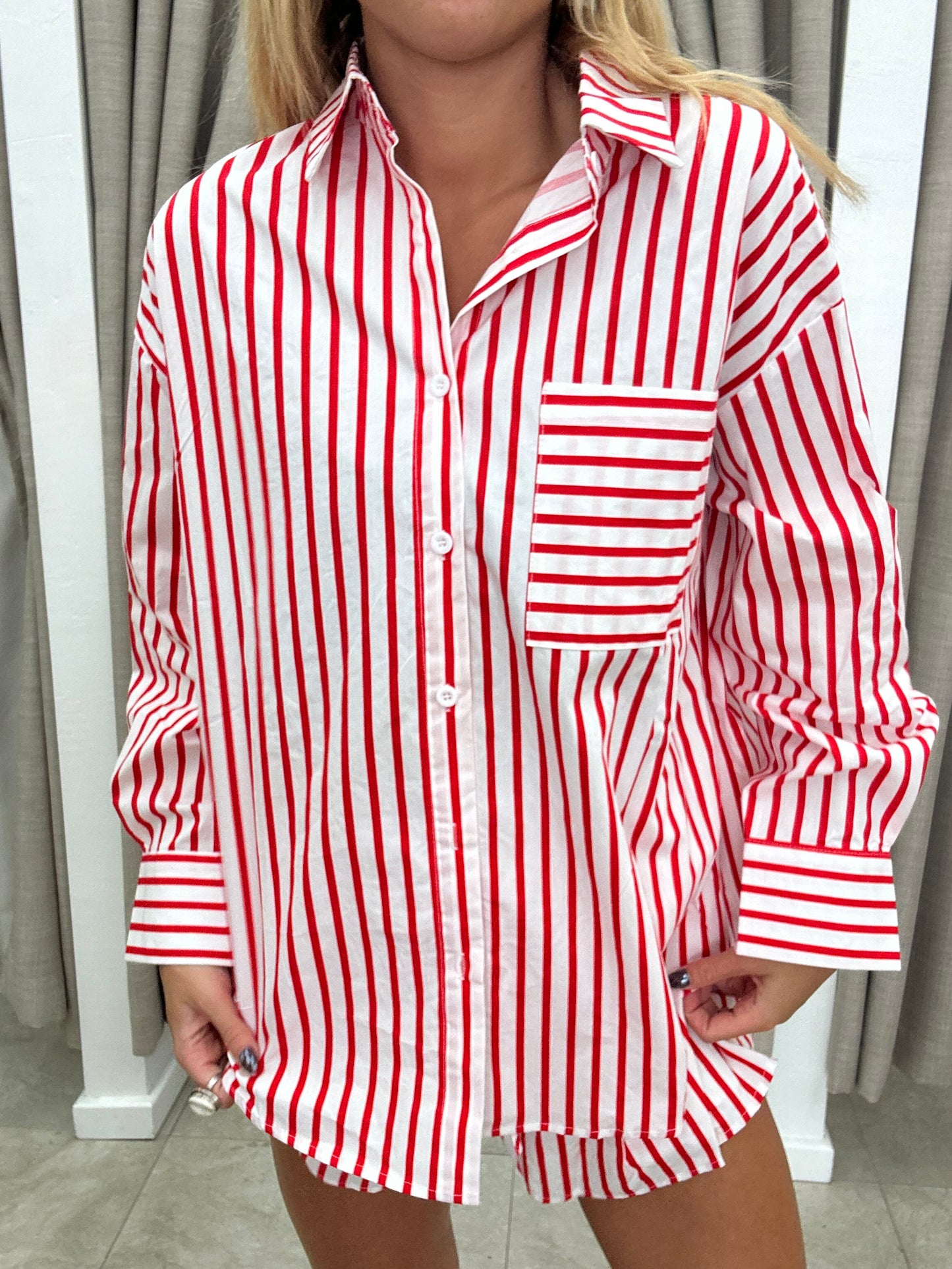 Red Stripe Candy Cane Set - Shirt By Frankie