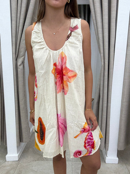 Mermaid Island Print Mini Dress - By Frankie