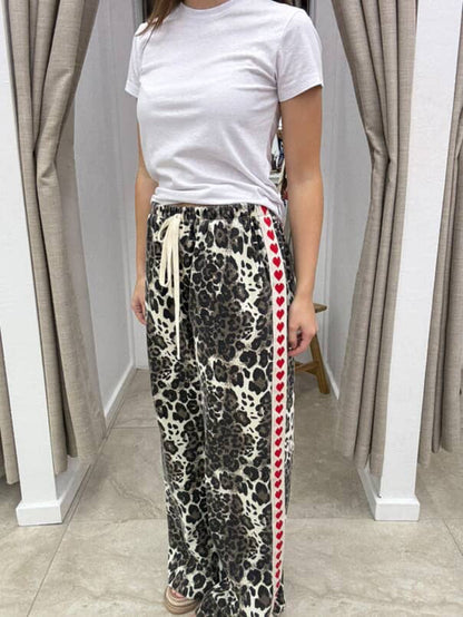 Leopard Red Heart Racing Pant By Frankie