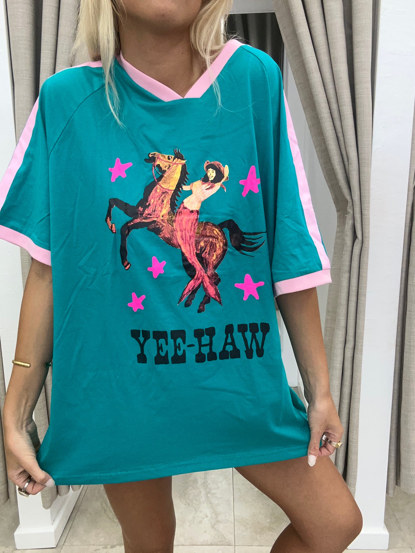 Yee-Haw Green/Pink T-Shirt - By Frankie