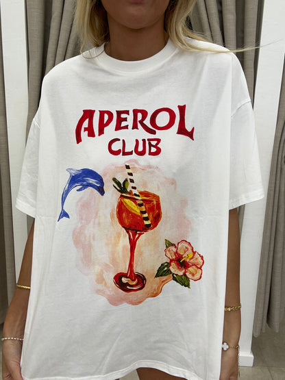 White Aperol Club Tee - By Frankie Cotton
