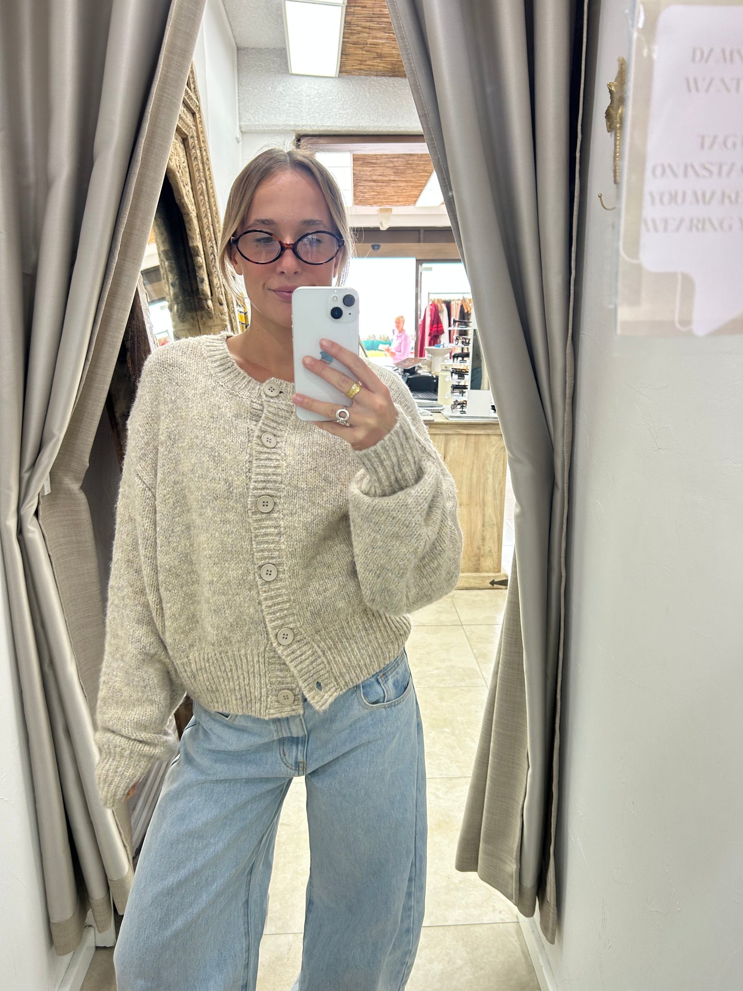 Oat Knit Button Up Sweater