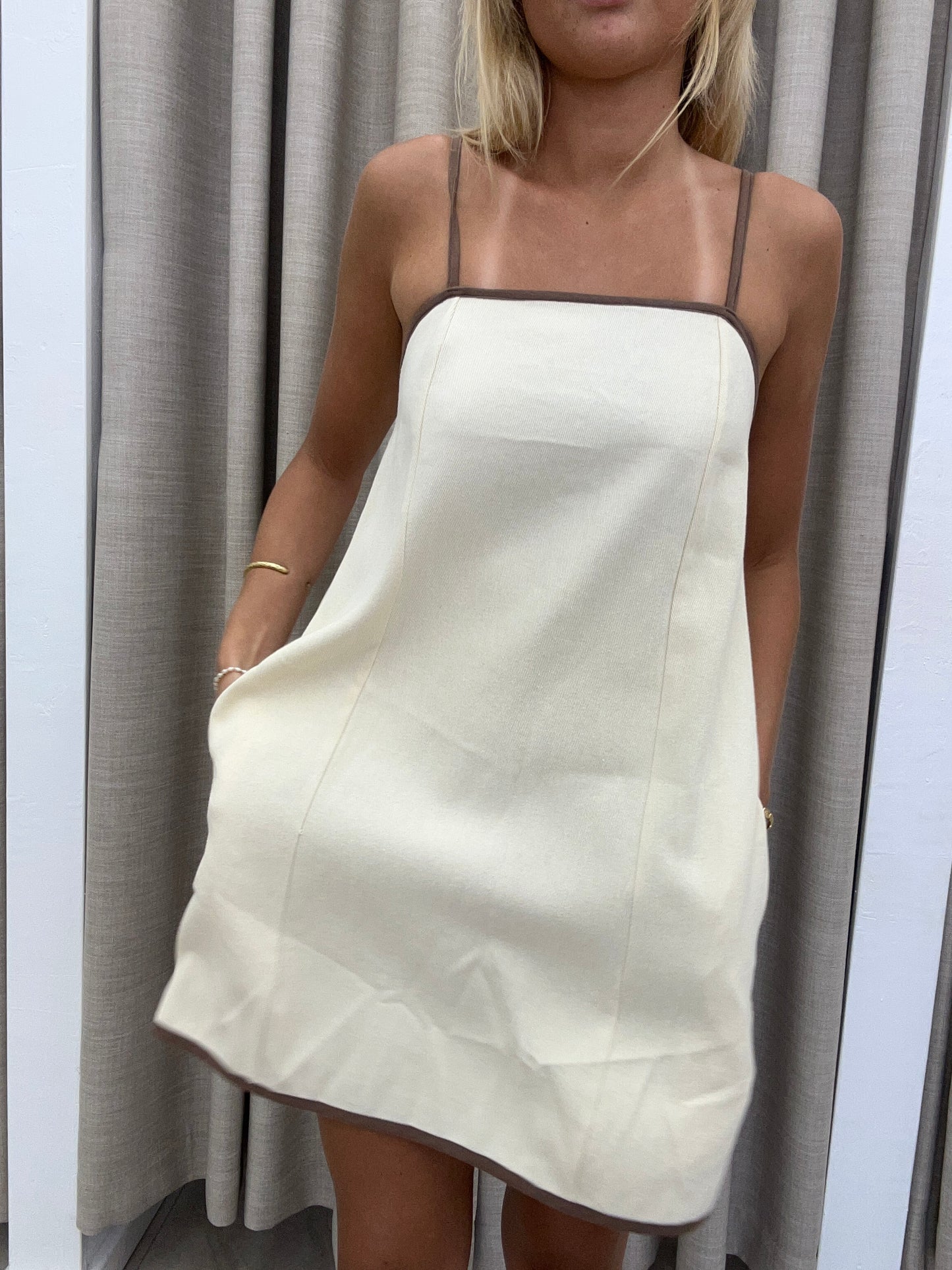Beige Denim Dress Cotton - By Frankie