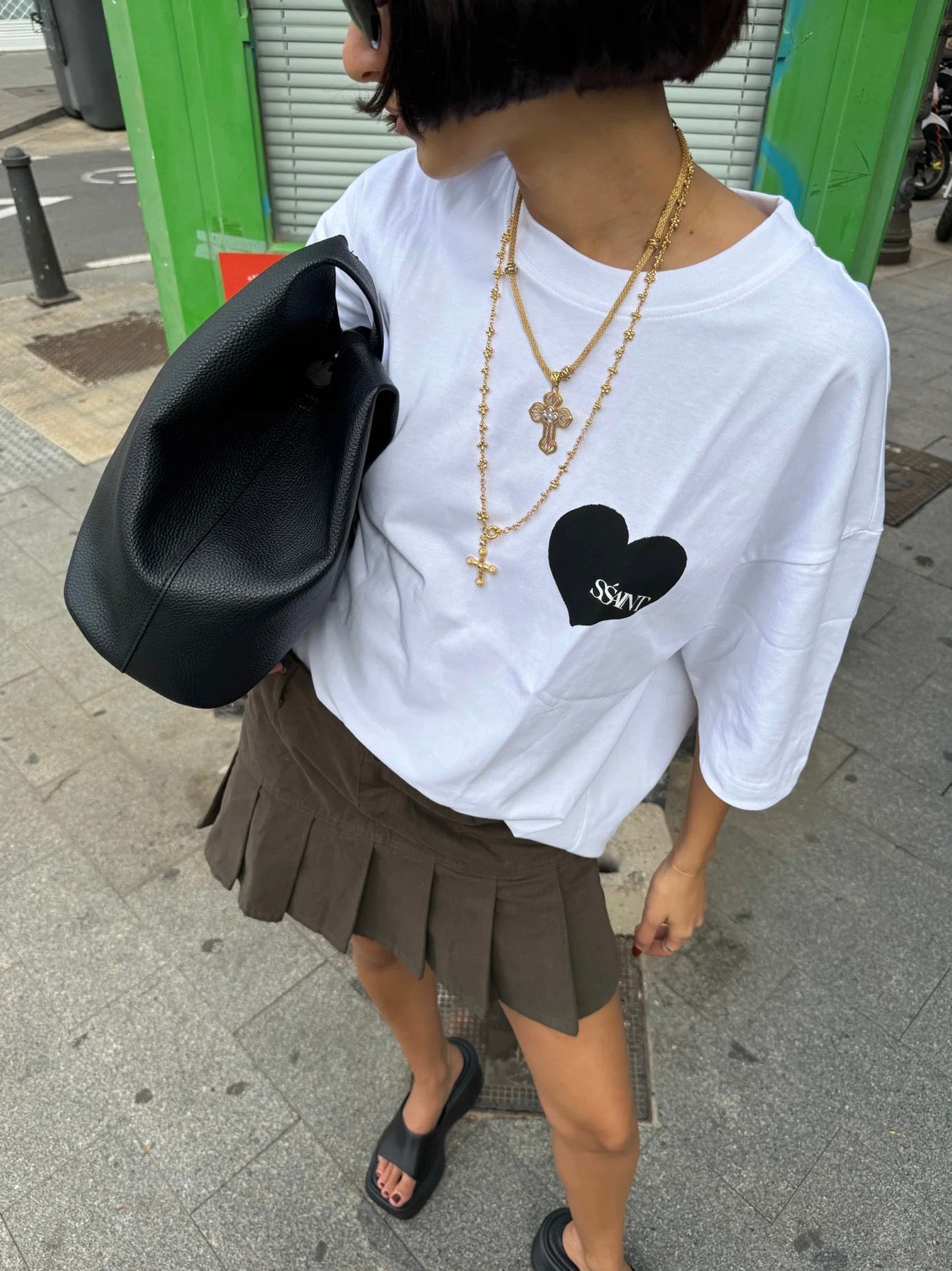 SSAINT Heart Tee Black OS