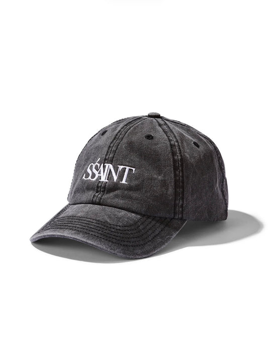 SSAINT Black Acid Wash Logo Cap