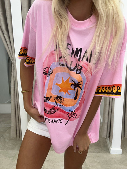 Pink Mermaid Club T-Shirt Cotton - By Frankie
