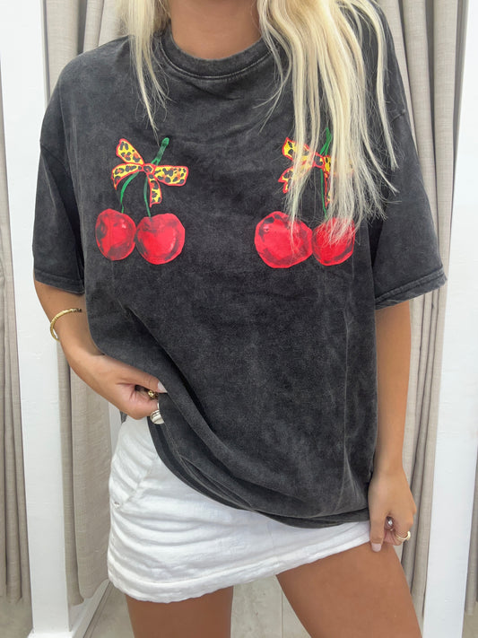 Black Cherry T-Shirt Cotton - By Frankie