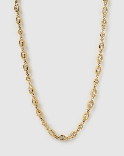 Isadora gold necklace stone