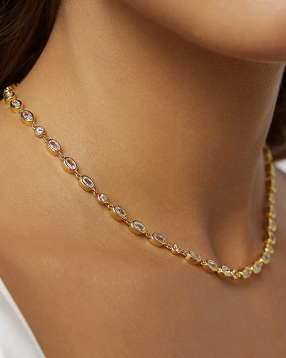 Isadora gold necklace stone