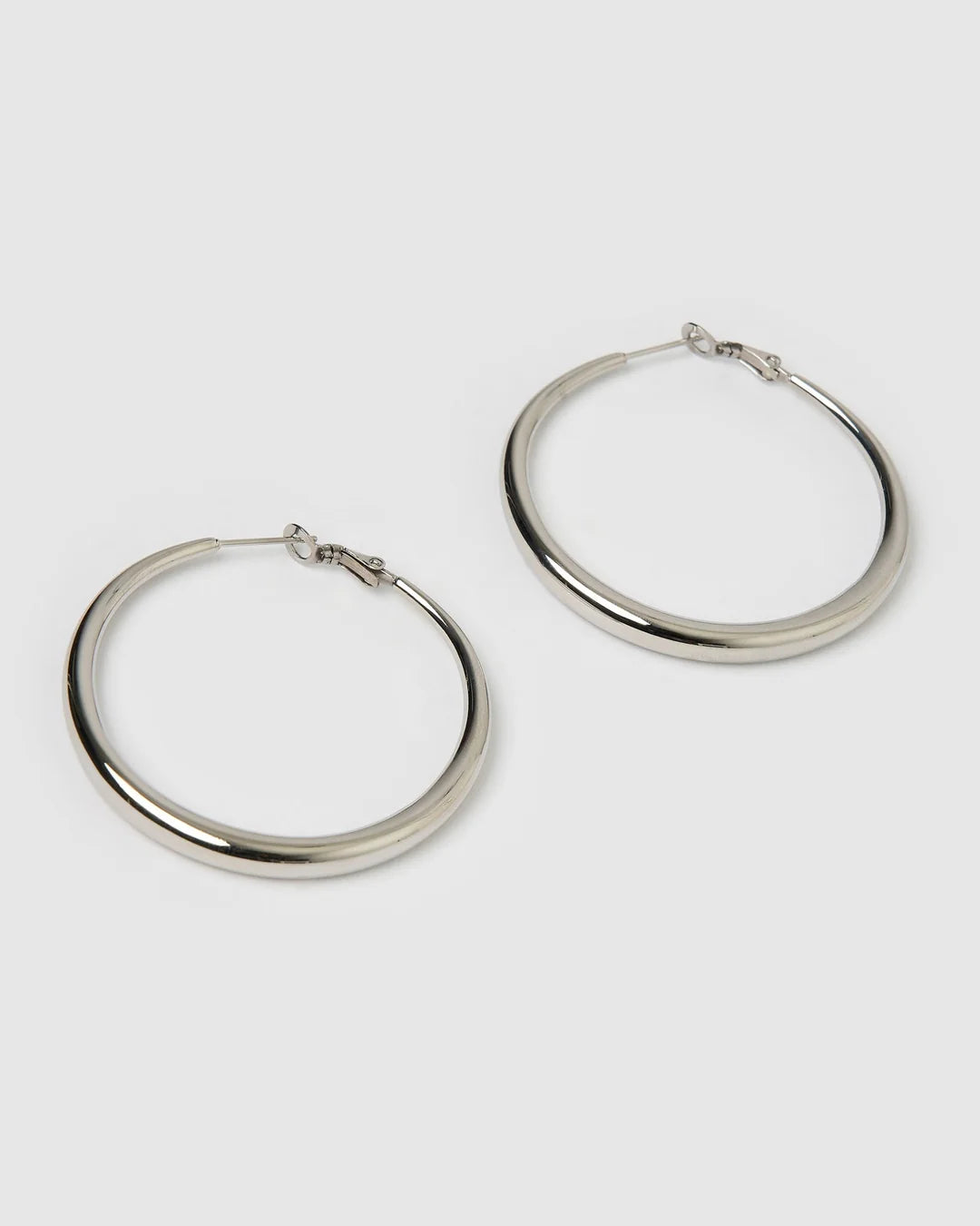 Riley silver hoops large