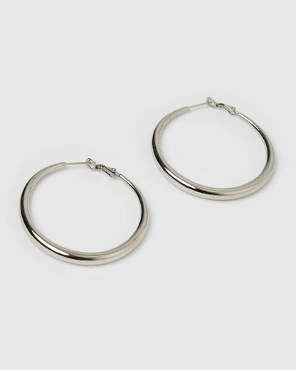 Riley silver hoops large