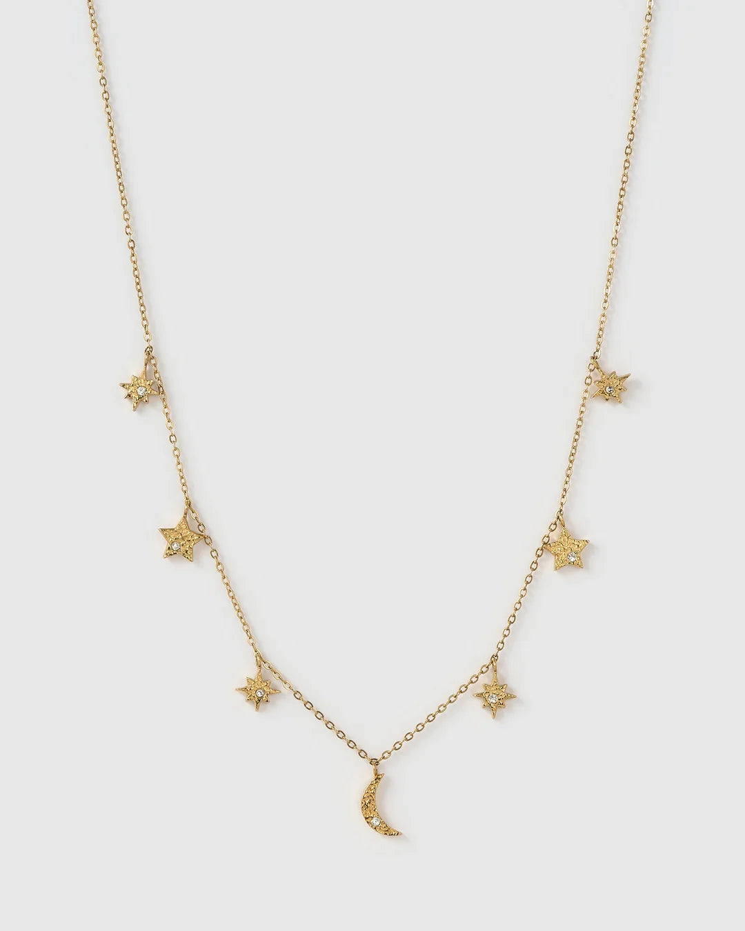 Moondust gold charm necklace