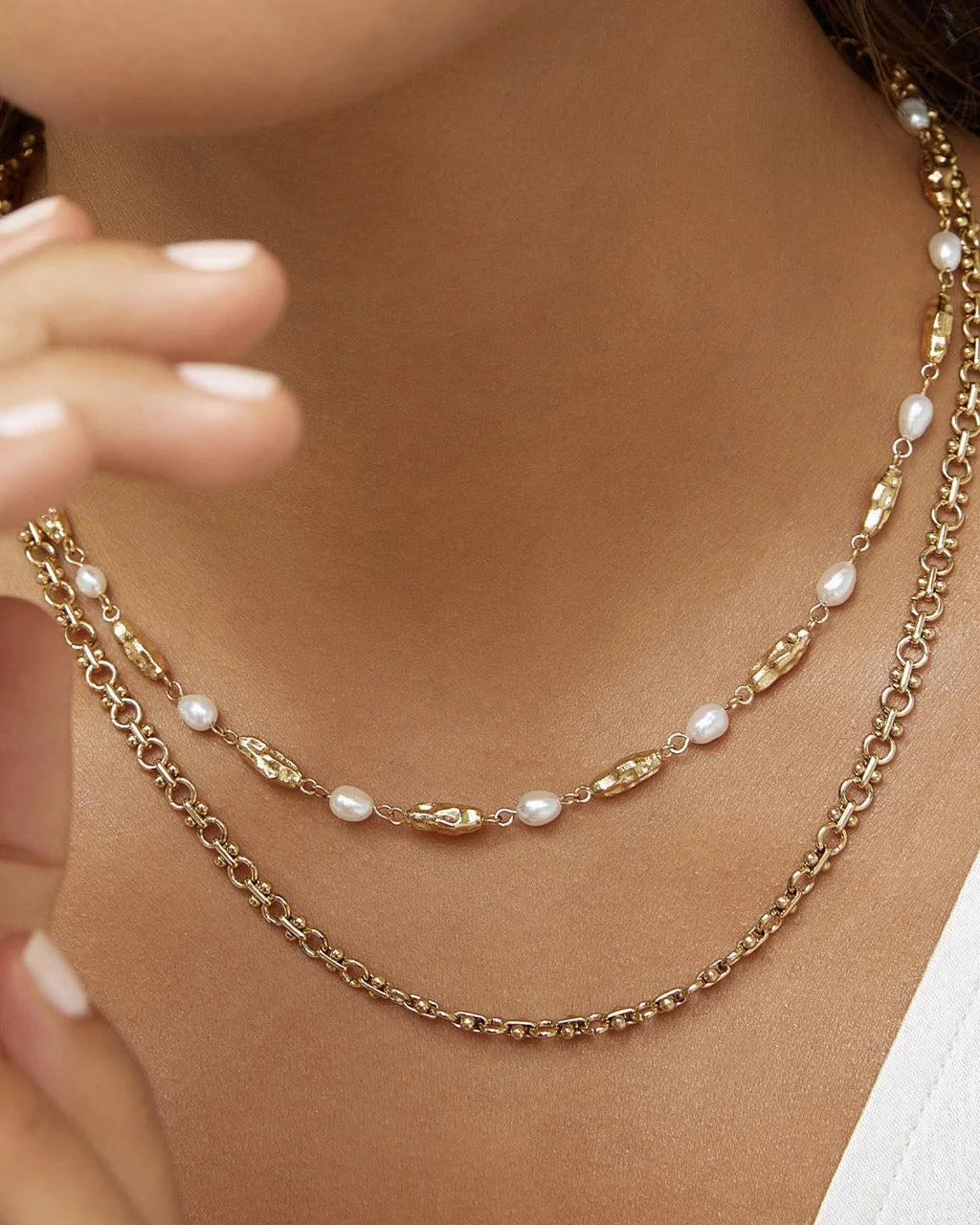 Mimi Pearl and Gold Necklace - Arms of Eve