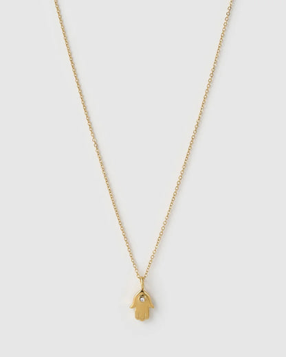 Chamsa Charm Gold Necklace - Arms of Eve
