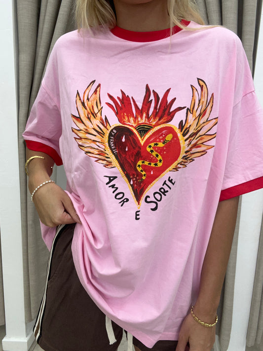 Pink Amore E Tee - By Frankie Cotton
