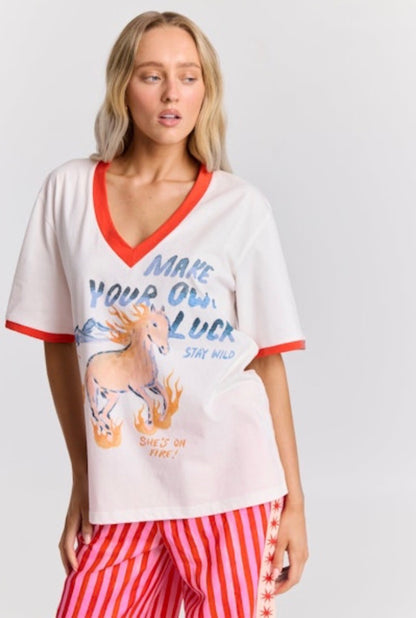 Shes on Fire V-Neck Tee Maku The Label