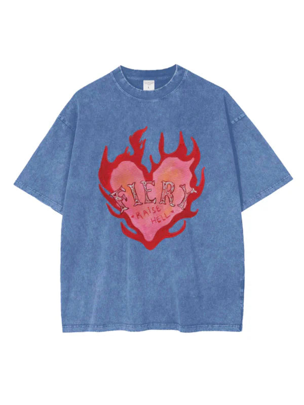 Maku the Label Fiery vintage tee azure blue