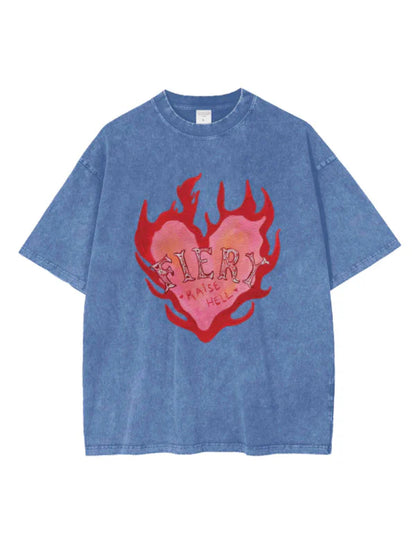 Maku the Label Fiery vintage tee azure blue