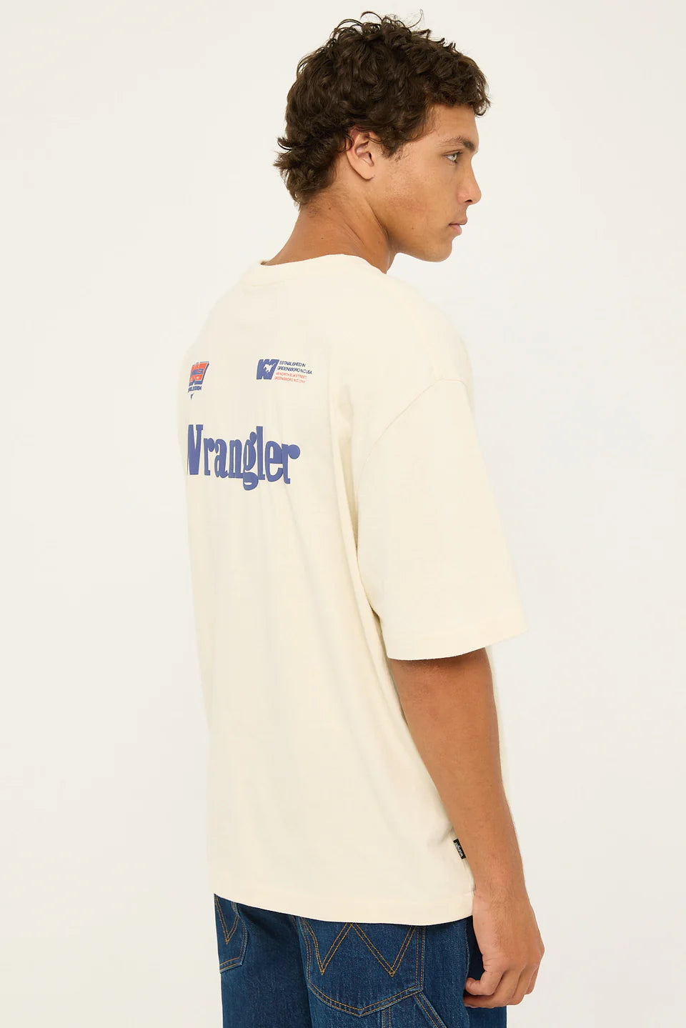 Wrangler race track boxcar tee