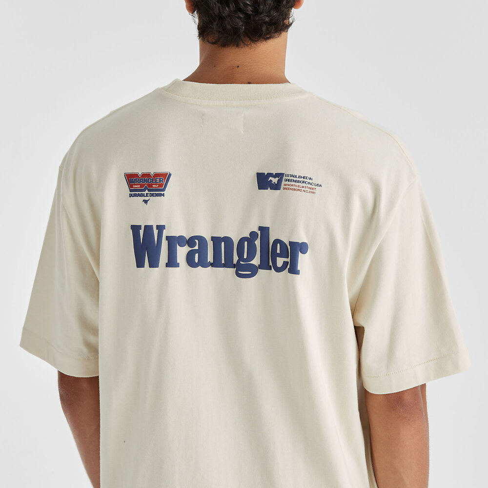 Wrangler race track boxcar tee
