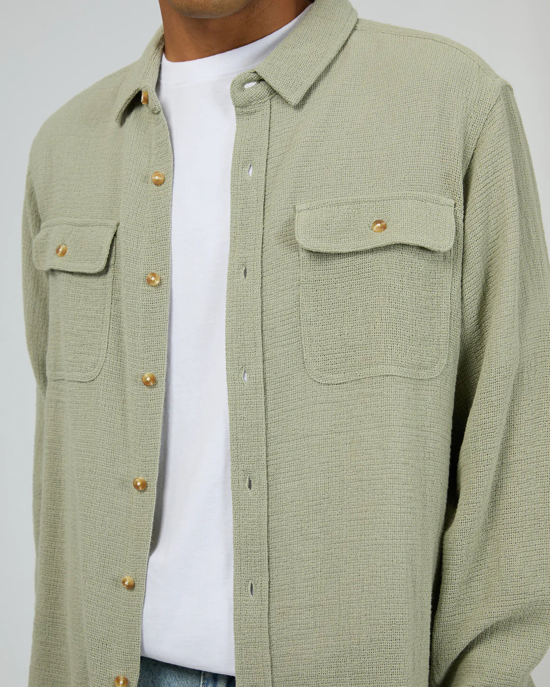 Silent Theory Aspen LS sage shirt