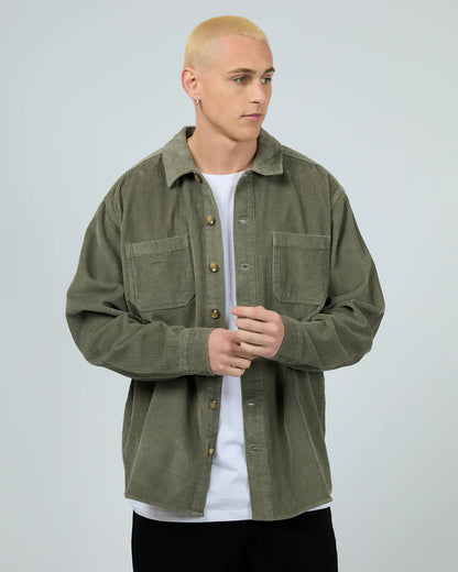 Silent Theory Cord Over Shirt khaki