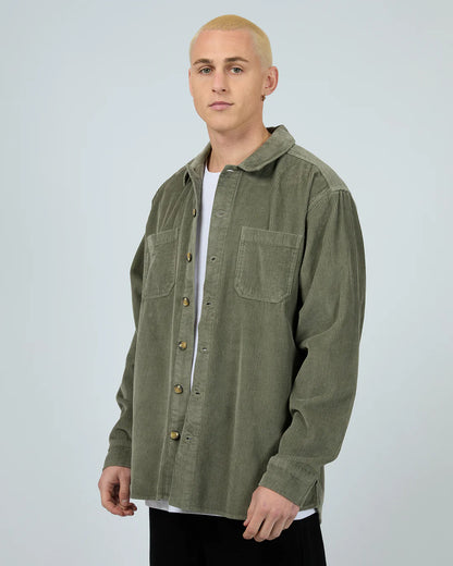 Silent Theory Cord Over Shirt khaki