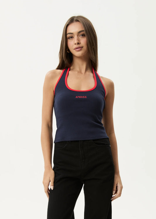 Basis - Rib Halter - Navy / Tomato