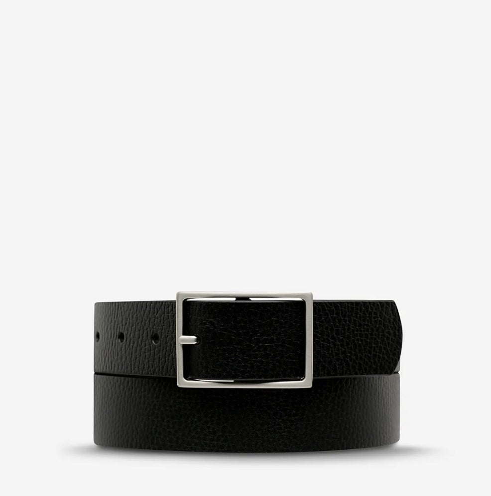 Status Anxiety Mens Belt Getting Real Black/Silver