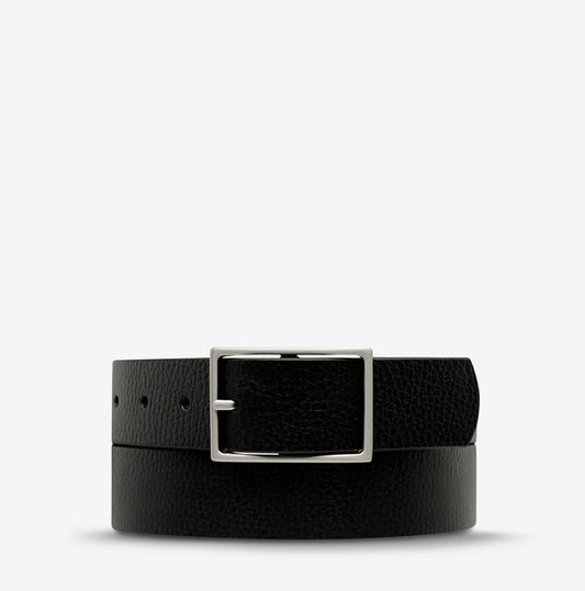 Status Anxiety Mens Belt Getting Real Black/Silver