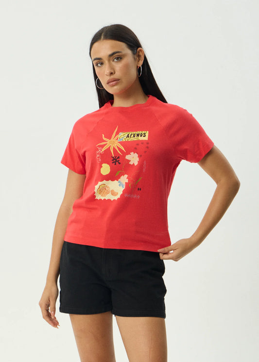 Amalfi - Raglan Tee - Tomato