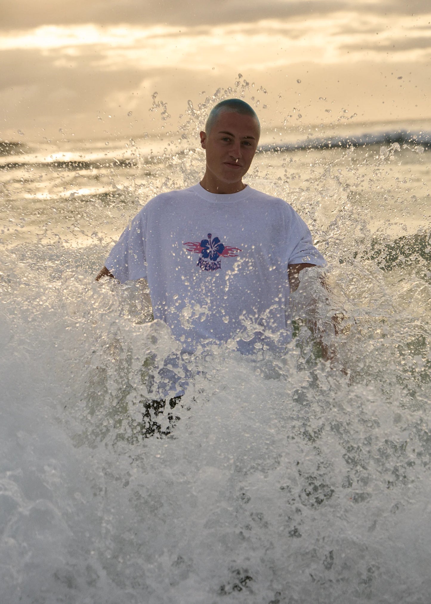 Wiped Out - Boxy Tee - White