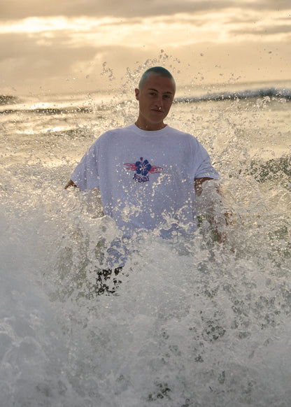 Wiped Out - Boxy Tee - White