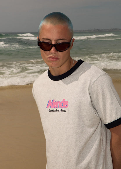 Perception - Heavyweight Oversized Ringer Tee - Grey Marle