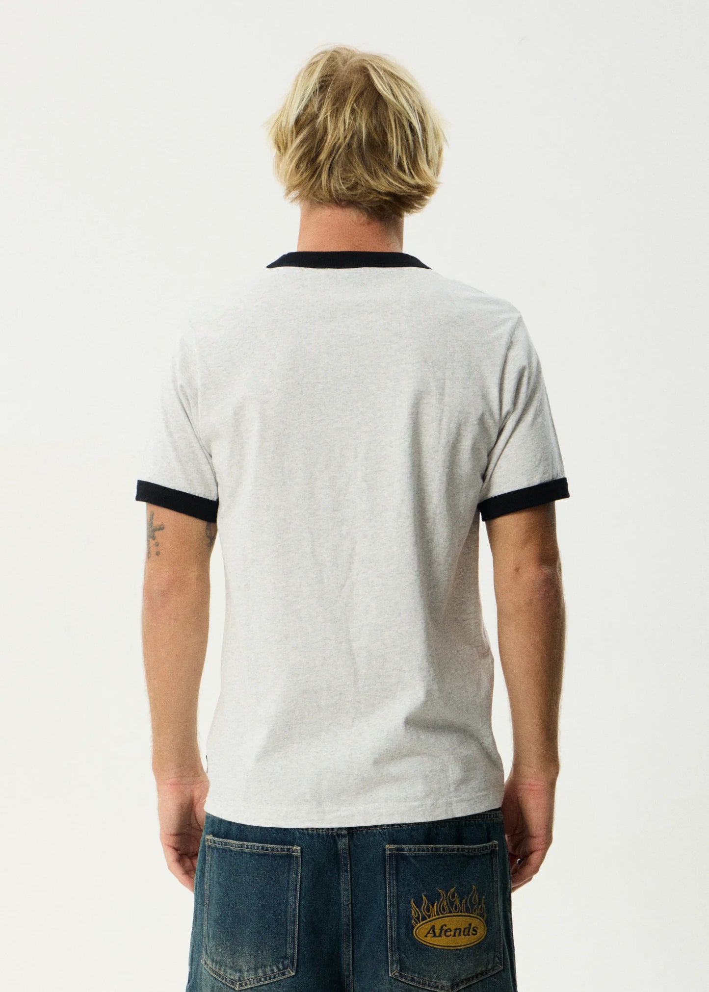 Perception - Heavyweight Oversized Ringer Tee - Grey Marle