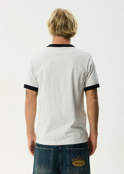 Perception - Heavyweight Oversized Ringer Tee - Grey Marle