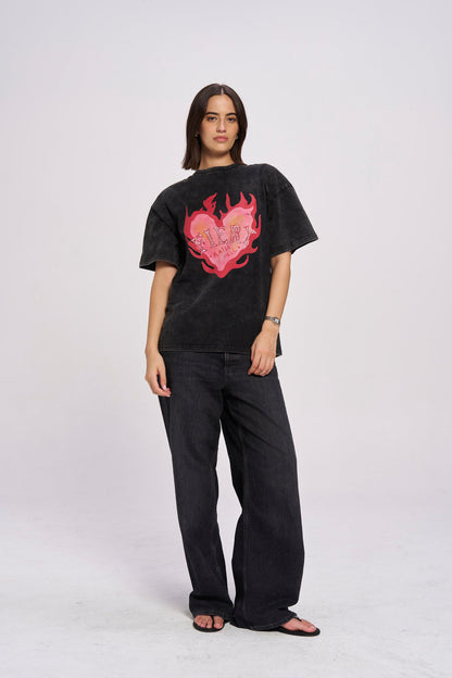 Maku the label fiery Oversize snow wash tee