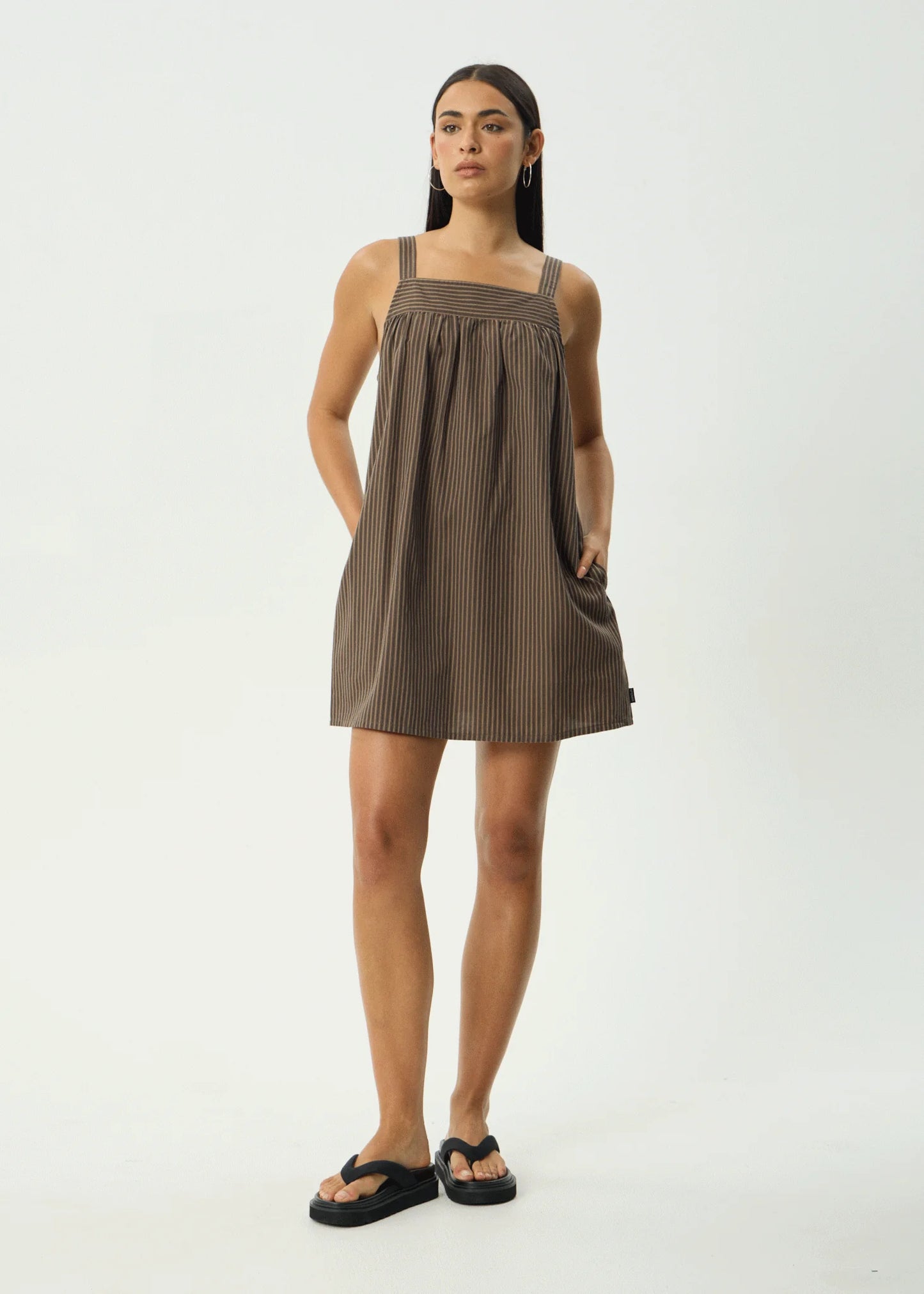 Cyrus - Mini Dress - Coffee Stripe