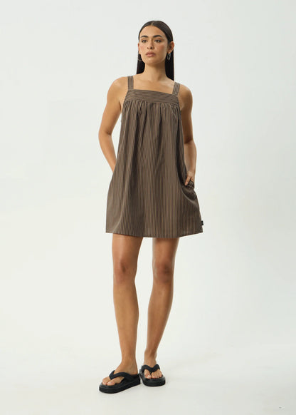 Cyrus - Mini Dress - Coffee Stripe