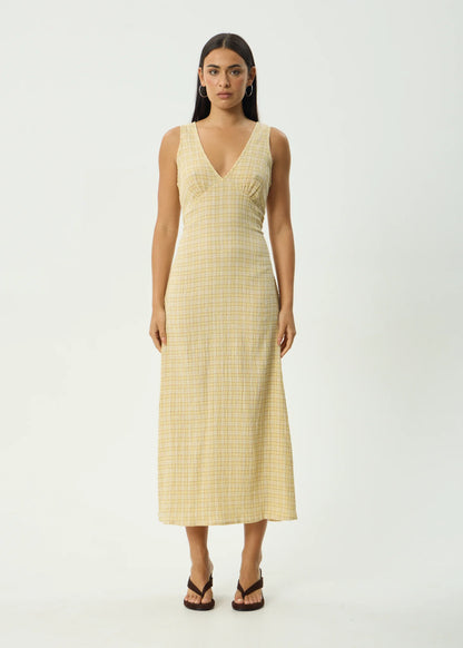 Sunday - Seersucker Check Maxi Dress - Lemon Check