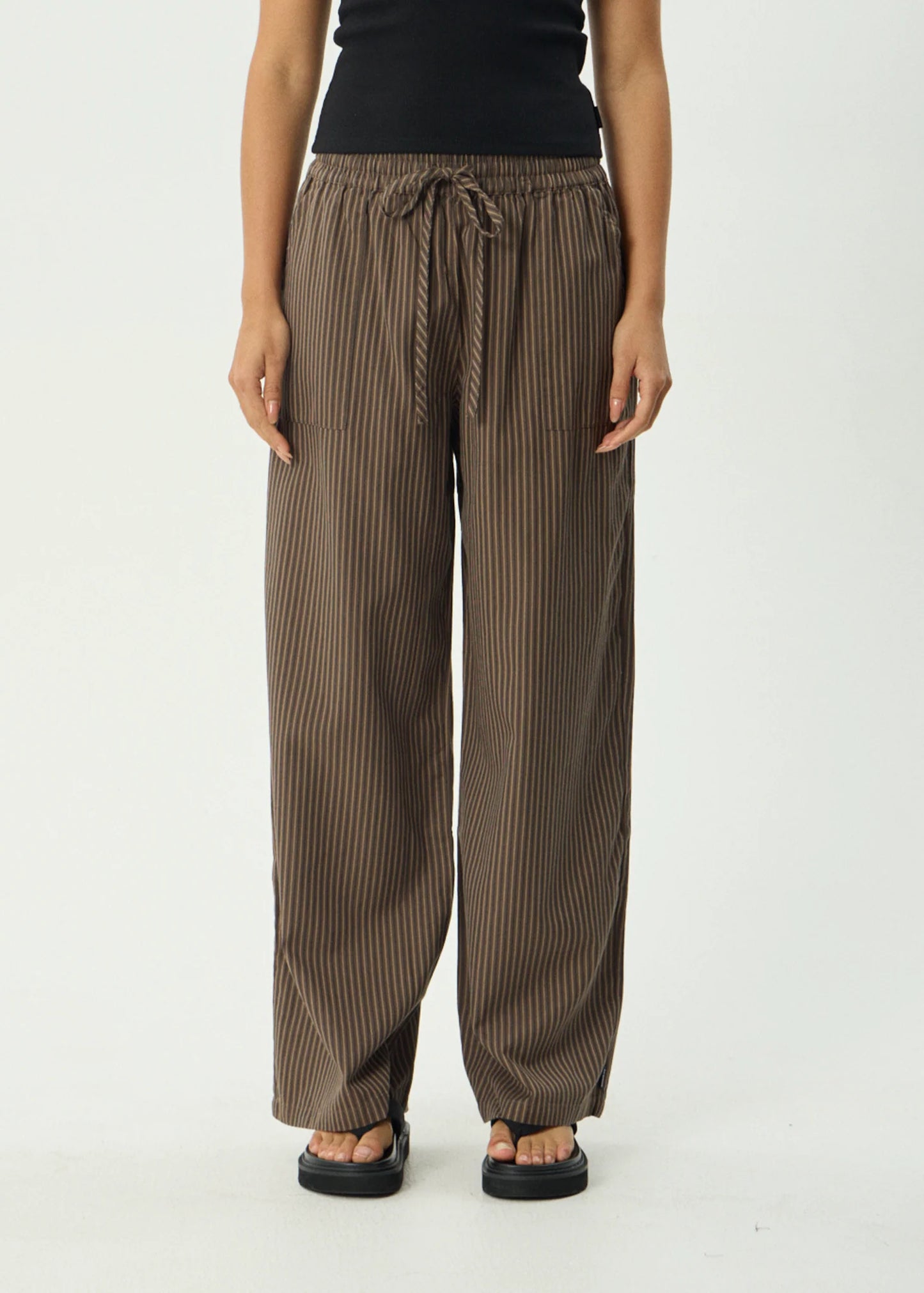 Cyrus - Wide Leg Pant - Coffee Stripe