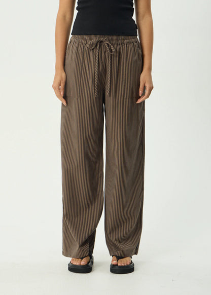 Cyrus - Wide Leg Pant - Coffee Stripe