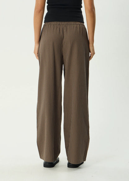 Cyrus - Wide Leg Pant - Coffee Stripe