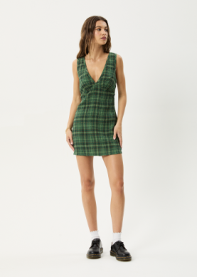Lonnie - Seersucker Mini Dress - Hunter Green