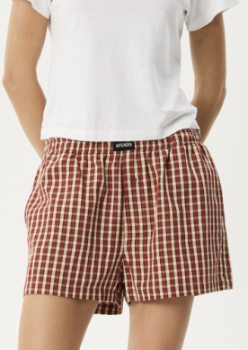 Austin - Check Boxer Short - Red Rum