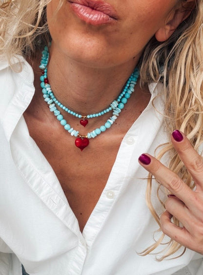 Large heart beaded neclace